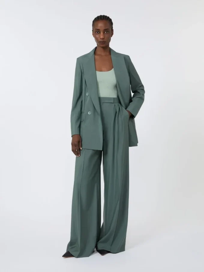 Top em fio de mistura de viscose, verde salva Top em fio de mistura de viscose, verde salva