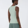 Top em fio de mistura de viscose, verde salva Top em fio de mistura de viscose, verde salva
