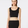 Top em jersey scuba, preto Top em jersey scuba, preto