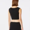 Top em jersey scuba, preto Top em jersey scuba, preto