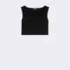 Top em jersey scuba, preto Top em jersey scuba, preto