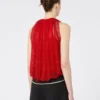 Top em malha com cristais, vermelho