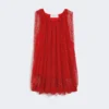 Top em malha com cristais, vermelho