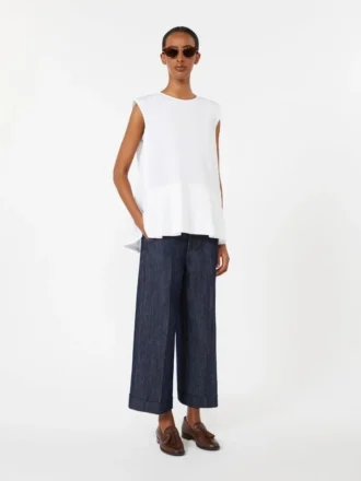 Top em popeline de algodão, branco Top em popeline de algodão, branco