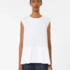 Top em popeline de algodão, branco Top em popeline de algodão, branco