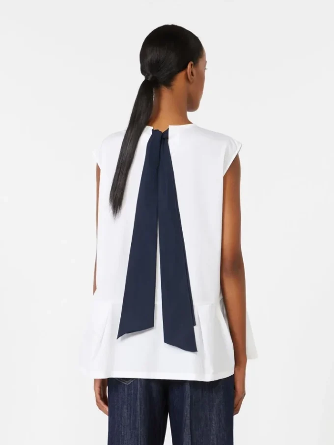 Top em popeline de algodão, branco Top em popeline de algodão, branco