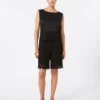 Top em popeline e renda de macramé, preto Top em popeline e renda de macramé, preto