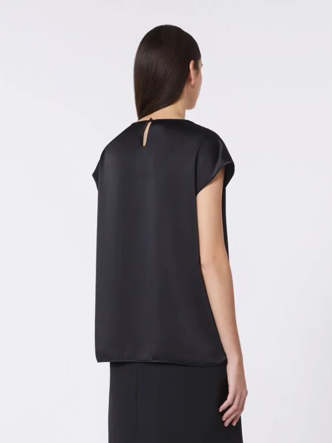 Top feminino em cetim, preto Top feminino em cetim, preto