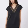 Top feminino em cetim, preto Top feminino em cetim, preto