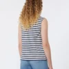 Top sem mangas em jersey interlock, azul-marinho