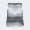 Top sem mangas em jersey interlock, azul-marinho