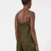 Top tipo camisola em cetim reverso, verde musgo Top tipo camisola em cetim reverso, verde musgo
