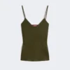 Top tipo camisola em cetim reverso, verde musgo Top tipo camisola em cetim reverso, verde musgo