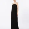 Vestido bustier em cady, preto Vestido bustier em cady, preto