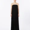 Vestido bustier em cady, preto Vestido bustier em cady, preto