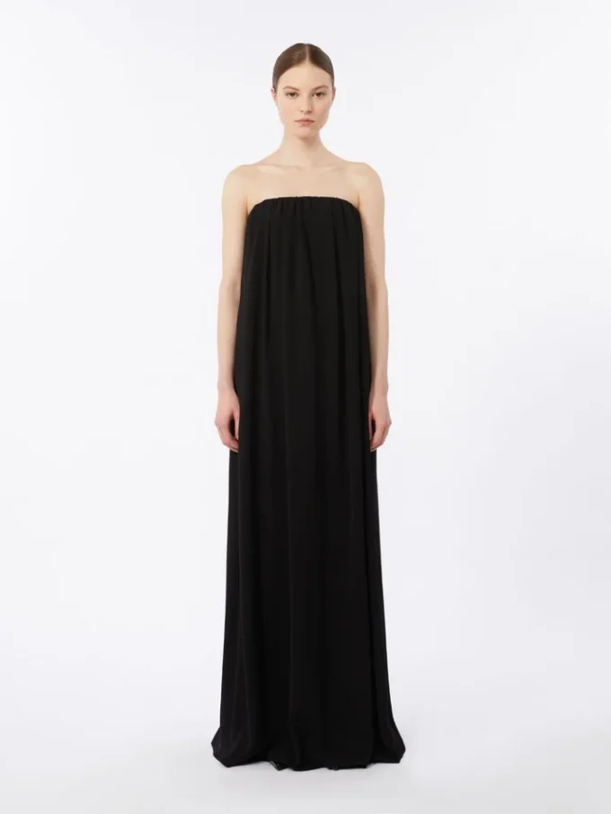 Vestido bustier em cady, preto Vestido bustier em cady, preto