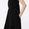Vestido bustier em cady, preto Vestido bustier em cady, preto