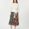 Vestido camisa em algodão estampado e sarja, branco Vestido camisa em algodão estampado e sarja, branco