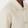 Vestido camisa em ganga de algodão, cor areia Vestido camisa em ganga de algodão, cor areia