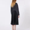 Vestido camisa em ganga e cetim, preto Vestido camisa em ganga e cetim, preto
