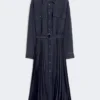 Vestido camisa em ganga e cetim, preto Vestido camisa em ganga e cetim, preto
