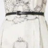 Vestido camisa em mikado estampado, marfim