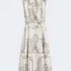 Vestido camisa em mikado estampado, marfim