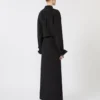 Vestido camisa em seda elástica, preto Vestido camisa em seda elástica, preto