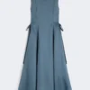 Vestido comprido de rami, azul-celeste