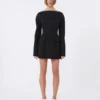 Vestido curto de cady com corte ajustado, preto Vestido curto de cady com corte ajustado, preto