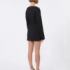 Vestido curto de cady com corte ajustado, preto Vestido curto de cady com corte ajustado, preto