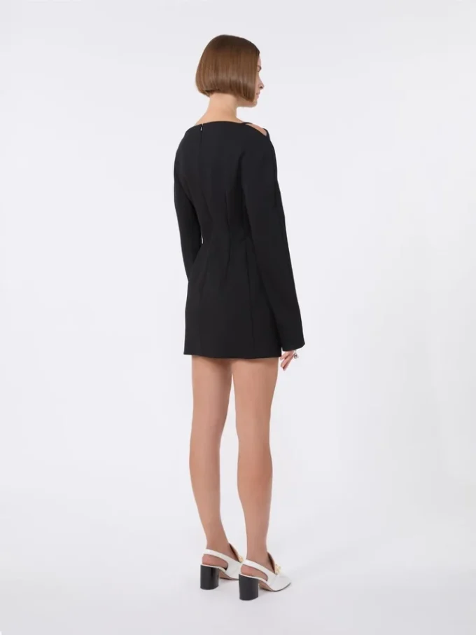 Vestido curto de cady com corte ajustado, preto Vestido curto de cady com corte ajustado, preto