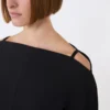 Vestido curto de cady com corte ajustado, preto Vestido curto de cady com corte ajustado, preto