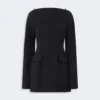 Vestido curto de cady com corte ajustado, preto Vestido curto de cady com corte ajustado, preto