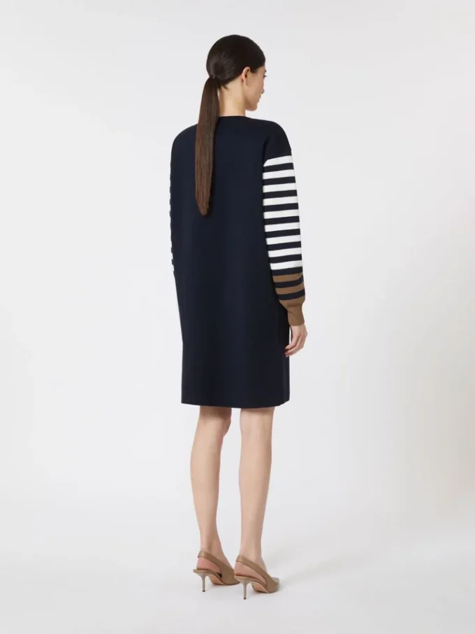 Vestido curto de lã, azul-marinho Vestido curto de lã, azul-marinho