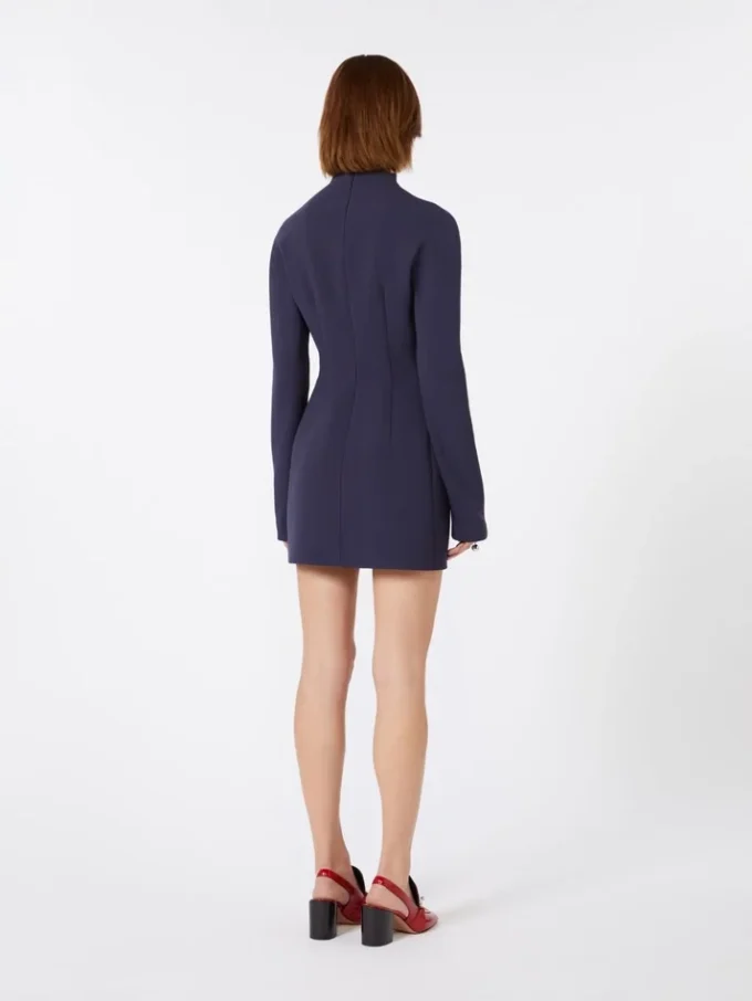 Vestido curto e justo em gabardine, azul-escuro Vestido curto e justo em gabardine, azul-escuro