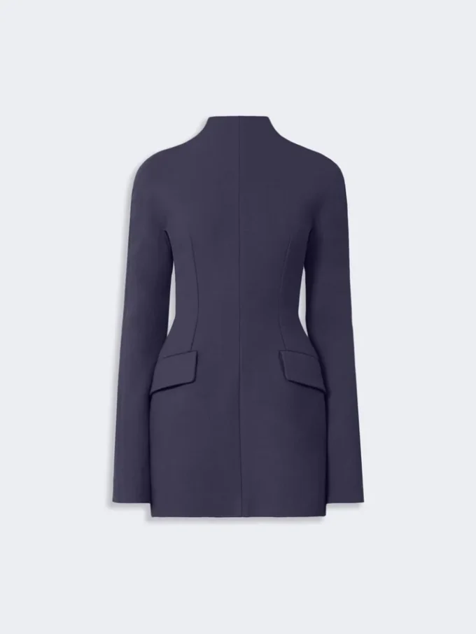 Vestido curto e justo em gabardine, azul-escuro Vestido curto e justo em gabardine, azul-escuro