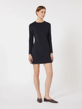 Vestido curto em jersey scuba, azul ultramar