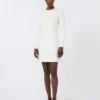Vestido curto em jersey scuba, marfim Vestido curto em jersey scuba, marfim
