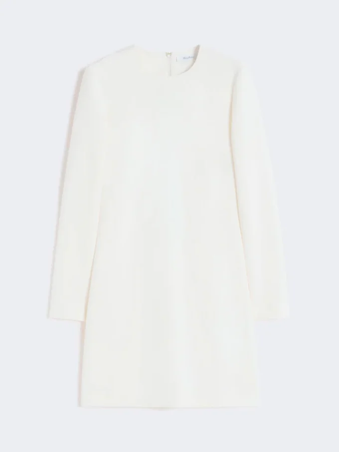 Vestido curto em jersey scuba, marfim Vestido curto em jersey scuba, marfim
