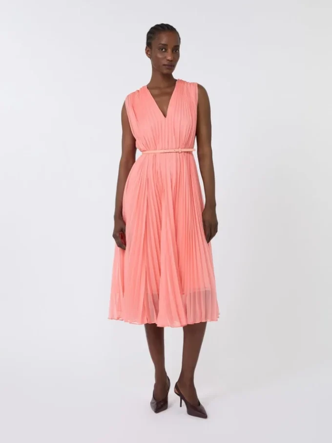 Vestido de chiffon plissado, rosa Vestido de chiffon plissado, rosa