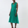 Vestido de chiffon plissado, verde Vestido de chiffon plissado, verde