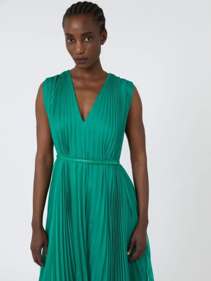 Vestido de chiffon plissado, verde Vestido de chiffon plissado, verde