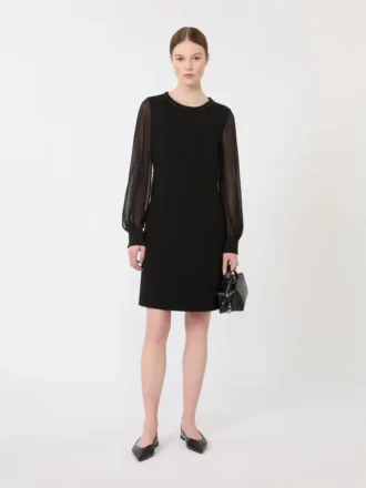 Vestido de cocktail em cady, preto