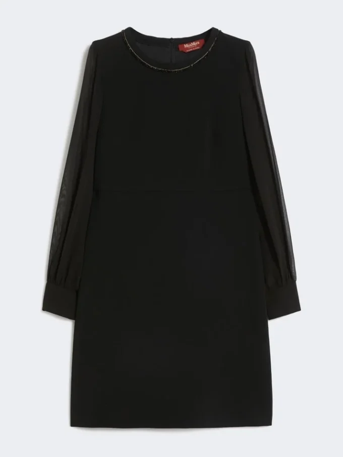 Vestido de cocktail em cady, preto Vestido de cocktail em cady, preto