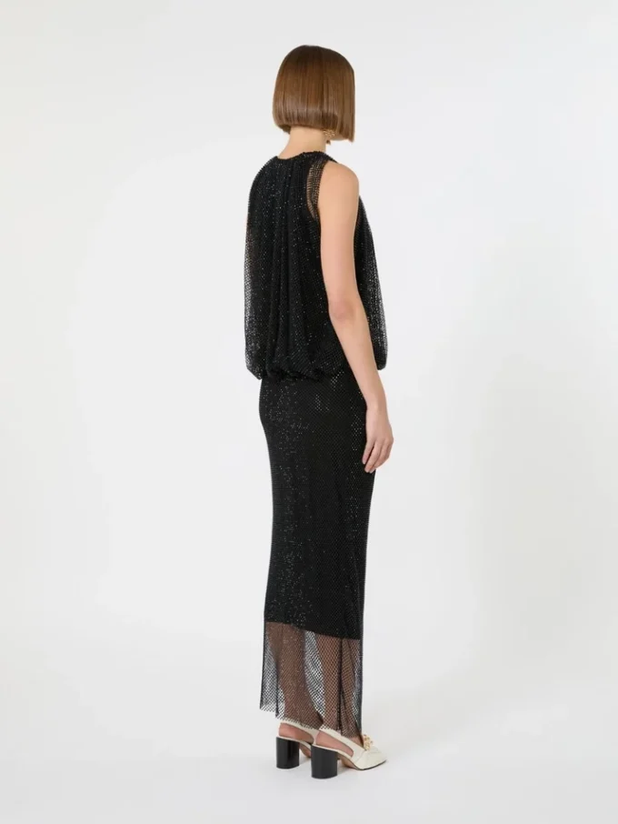 Vestido de jersey sem mangas com cristais, preto Vestido de jersey sem mangas com cristais, preto