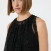 Vestido de jersey sem mangas com cristais, preto Vestido de jersey sem mangas com cristais, preto