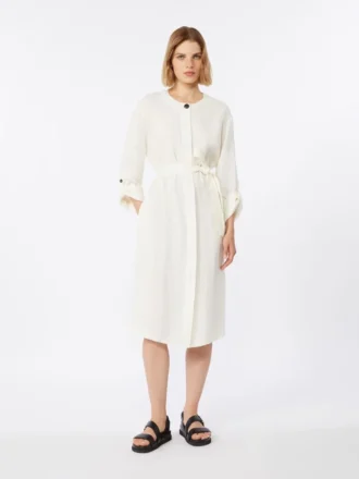 Vestido de linho desbotado, natural