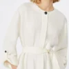 Vestido de linho desbotado, natural