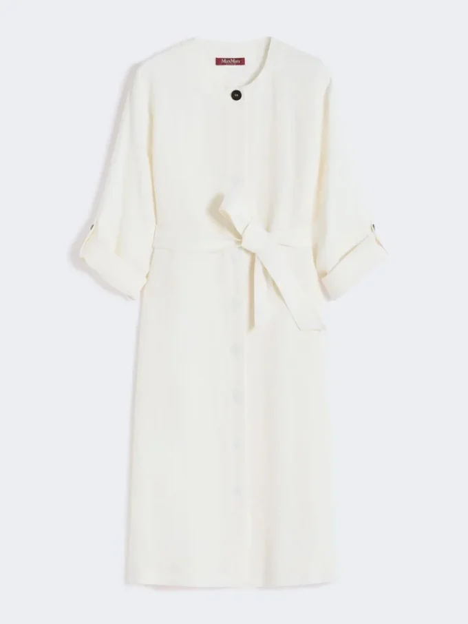 Vestido de linho desbotado, natural